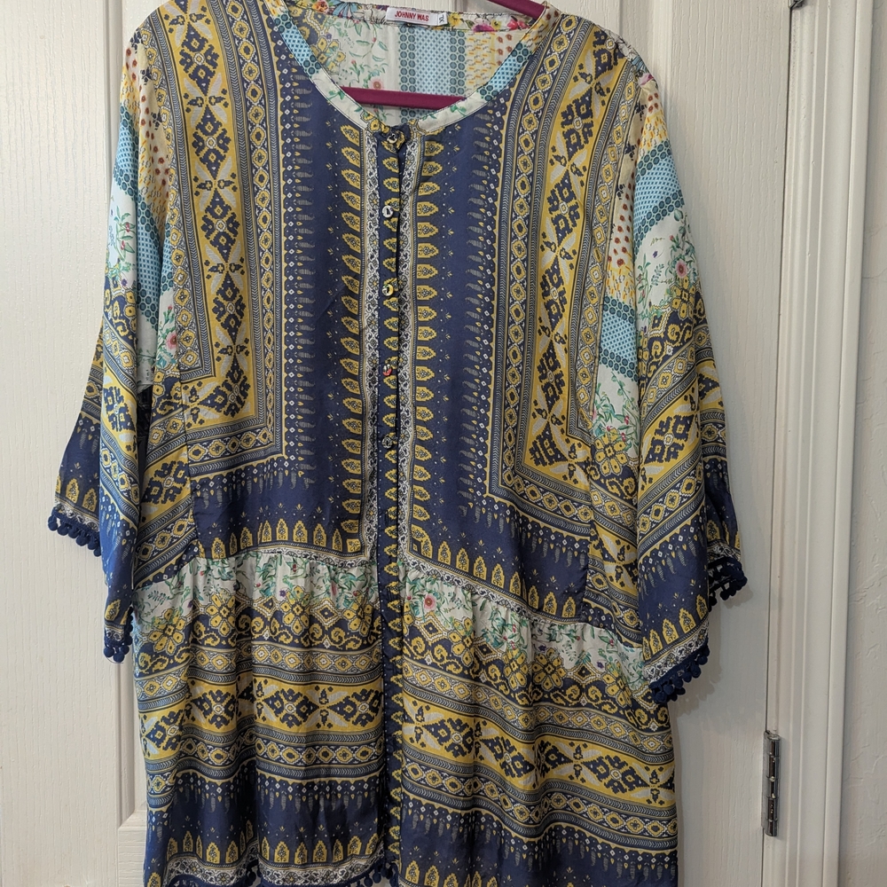 Johnny Was Multicolor Patterned Top - image 1